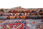 Vintage Handmade 8x10 Gray and Ivory Anatolian Caucasian Tribal Distressed Area Rug