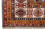 8x10 Gray and Ivory Kazak Tribal Rug