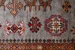 8x10 Gray and Ivory Kazak Tribal Rug
