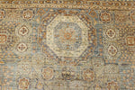 7x10 Blue and Beige Turkish Tribal Rug