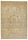 7x10 Blue and Beige Turkish Tribal Rug