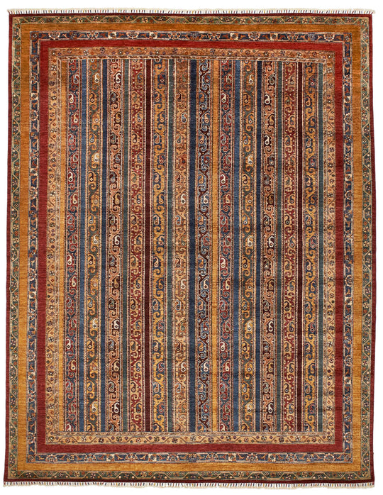 8x10 Multicolor and Red Turkish Tribal Rug