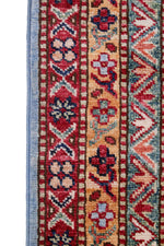 8x10 Blue and Camel Kazak Tribal Rug