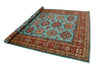 7x10 Turquoise and Red Kazak Tribal Rug