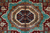 7x9 Red and Ivory Turkish Tribal Rug