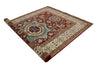 7x9 Red and Ivory Turkish Tribal Rug