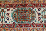 Vintage Handmade 7x10 Turquoise and Ivory Anatolian Caucasian Tribal Distressed Area Rug