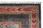 7x10 Multicolor and Gray Turkish Tribal Rug