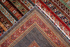 7x10 Multicolor and Gray Turkish Tribal Rug