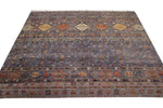 7x10 Gray and Multicolor Tribal Rug