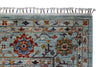 7x10 Blue and Multicolor Turkish Tribal Rug