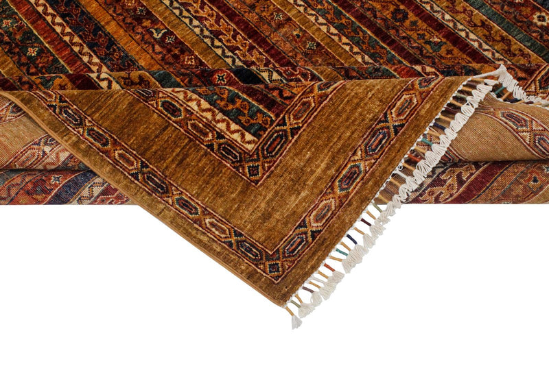 Vintage Handmade 7x10 Multicolor and Brown Anatolian Turkish Tribal Distressed Area Rug
