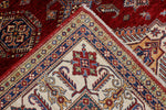 7x10 Red and Ivory Kazak Tribal Rug