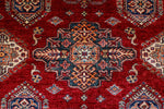 7x10 Red and Ivory Kazak Tribal Rug