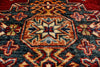 7x10 Red and Ivory Kazak Tribal Rug