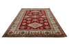 Vintage Handmade 7x10 Red and Ivory Anatolian Caucasian Tribal Distressed Area Rug