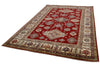 Vintage Handmade 7x10 Red and Ivory Anatolian Caucasian Tribal Distressed Area Rug