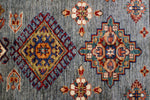 Vintage Handmade 6x8 Gray and Ivory Anatolian Caucasian Tribal Distressed Area Rug