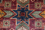 Vintage Handmade 6x8 Purple and Ivory Anatolian Caucasian Tribal Distressed Area Rug