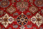 Vintage Handmade 6x8 Red and Ivory Anatolian Caucasian Tribal Distressed Area Rug