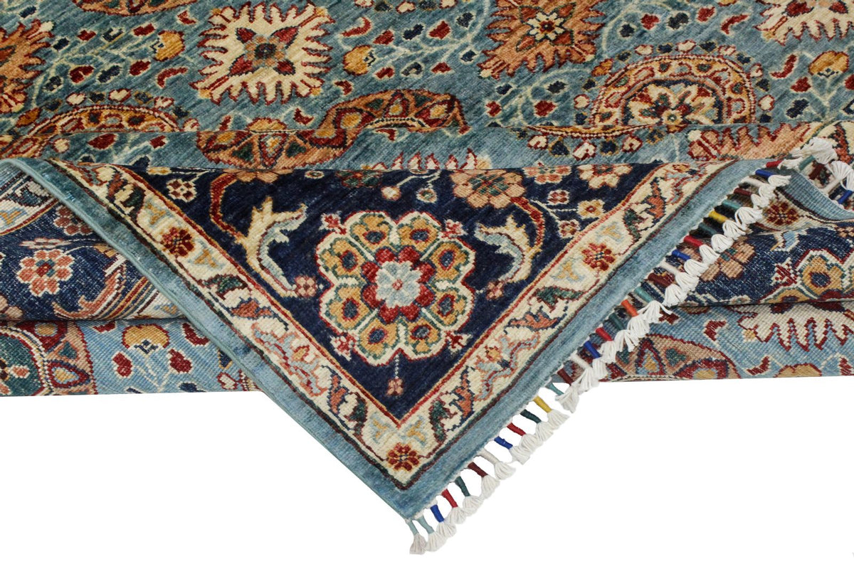 7x10 Blue and Navy Turkish Tribal Rug