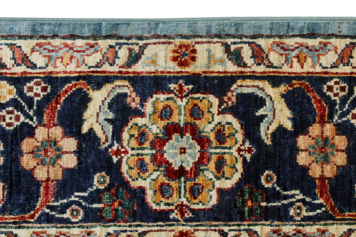 7x10 Blue and Navy Turkish Tribal Rug