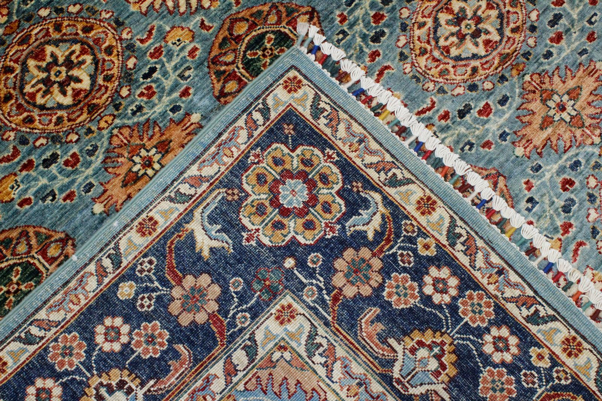 7x10 Blue and Navy Turkish Tribal Rug
