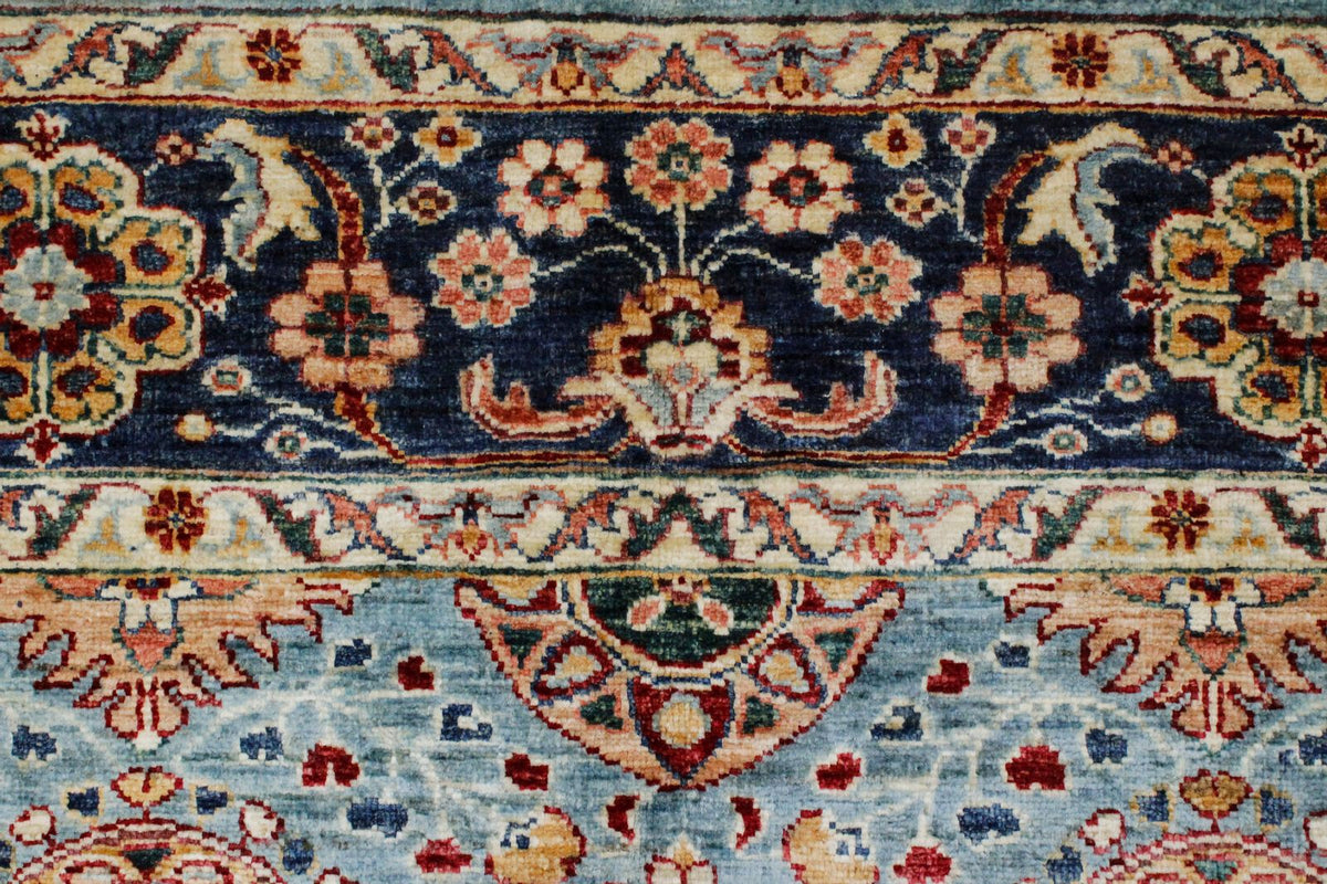 7x10 Blue and Navy Turkish Tribal Rug