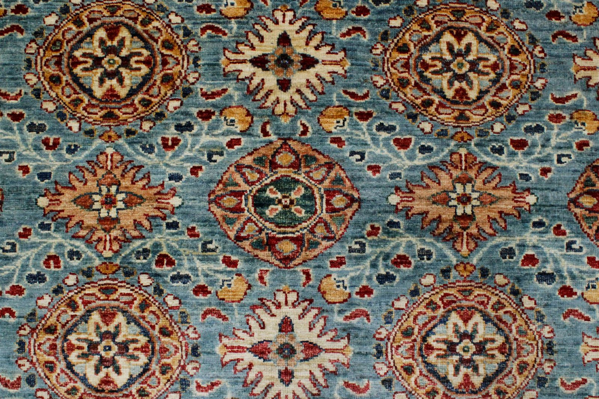 7x10 Blue and Navy Turkish Tribal Rug