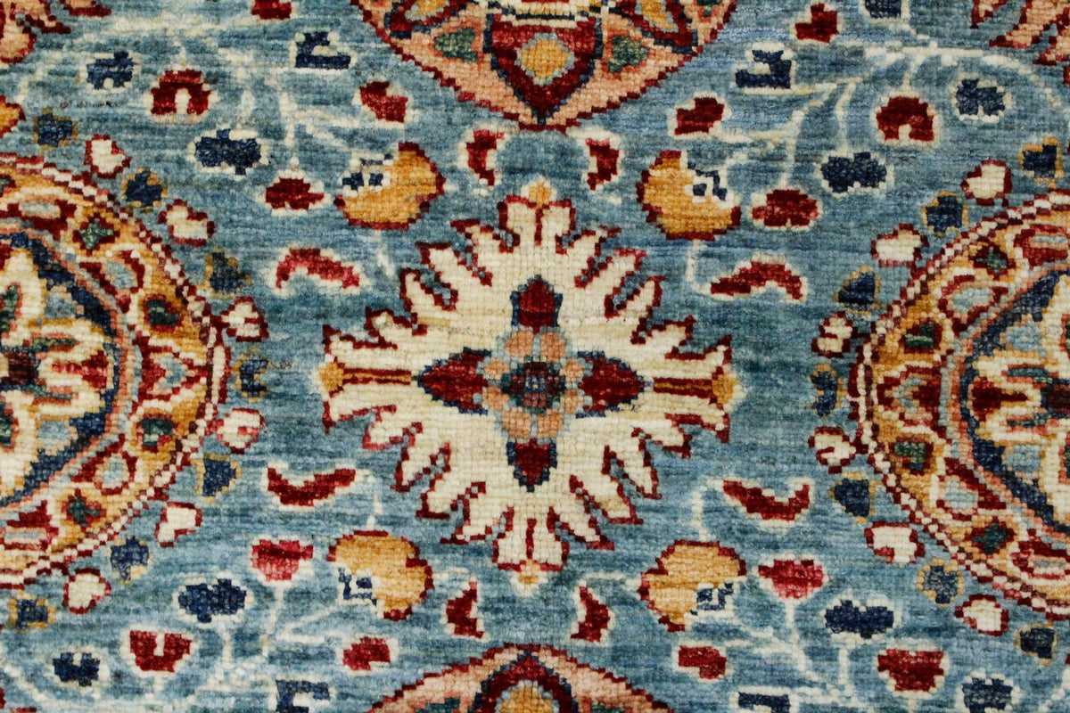 7x10 Blue and Navy Turkish Tribal Rug