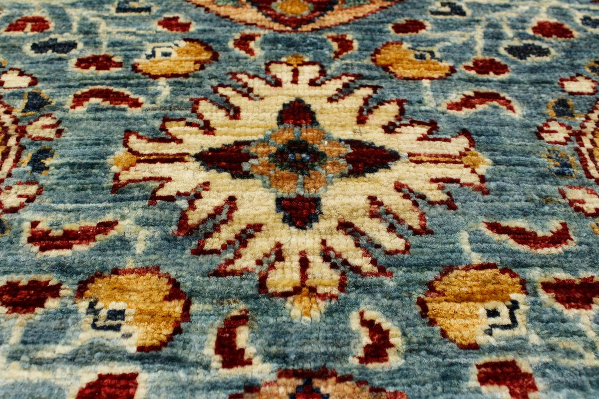 7x10 Blue and Navy Turkish Tribal Rug
