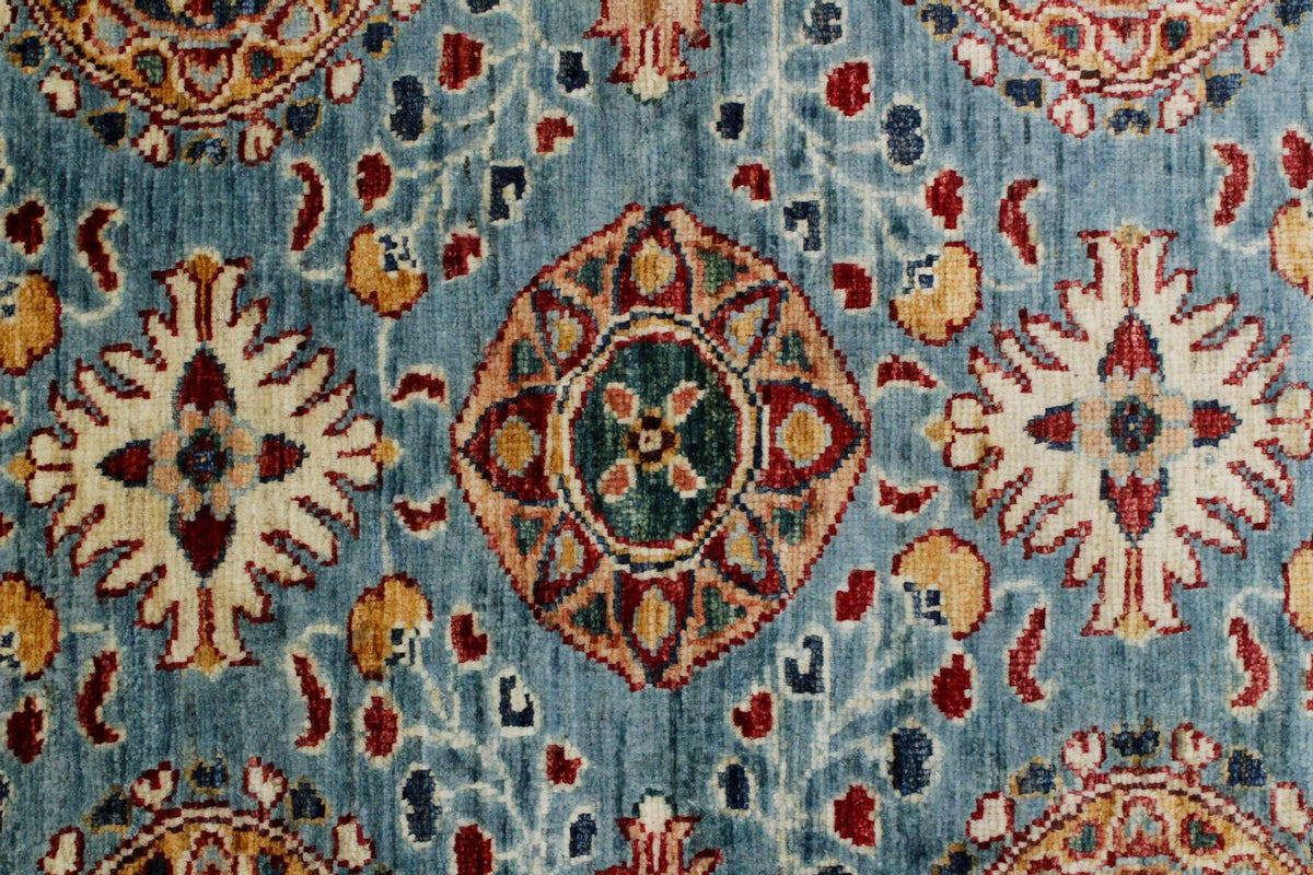 7x10 Blue and Navy Turkish Tribal Rug