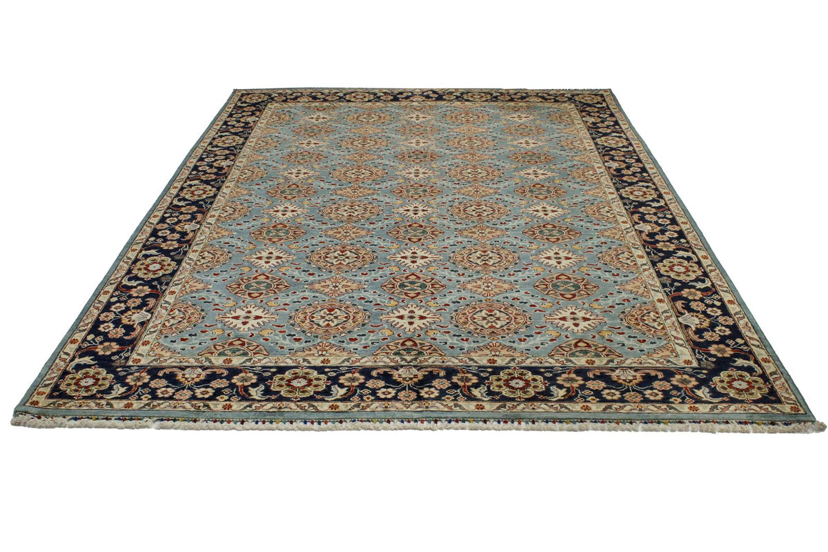7x10 Blue and Navy Turkish Tribal Rug
