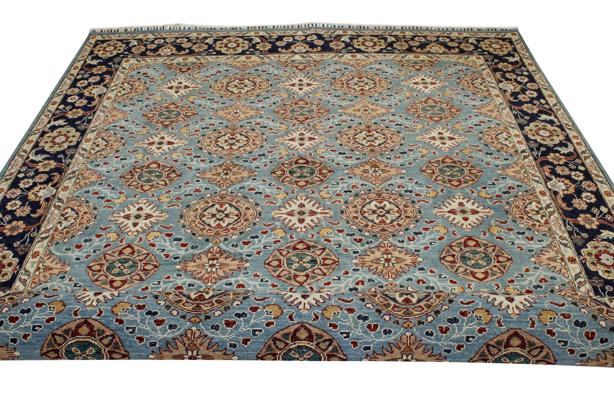 7x10 Blue and Navy Turkish Tribal Rug