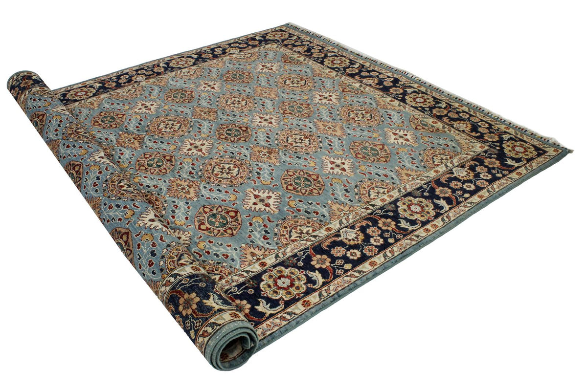 7x10 Blue and Navy Turkish Tribal Rug