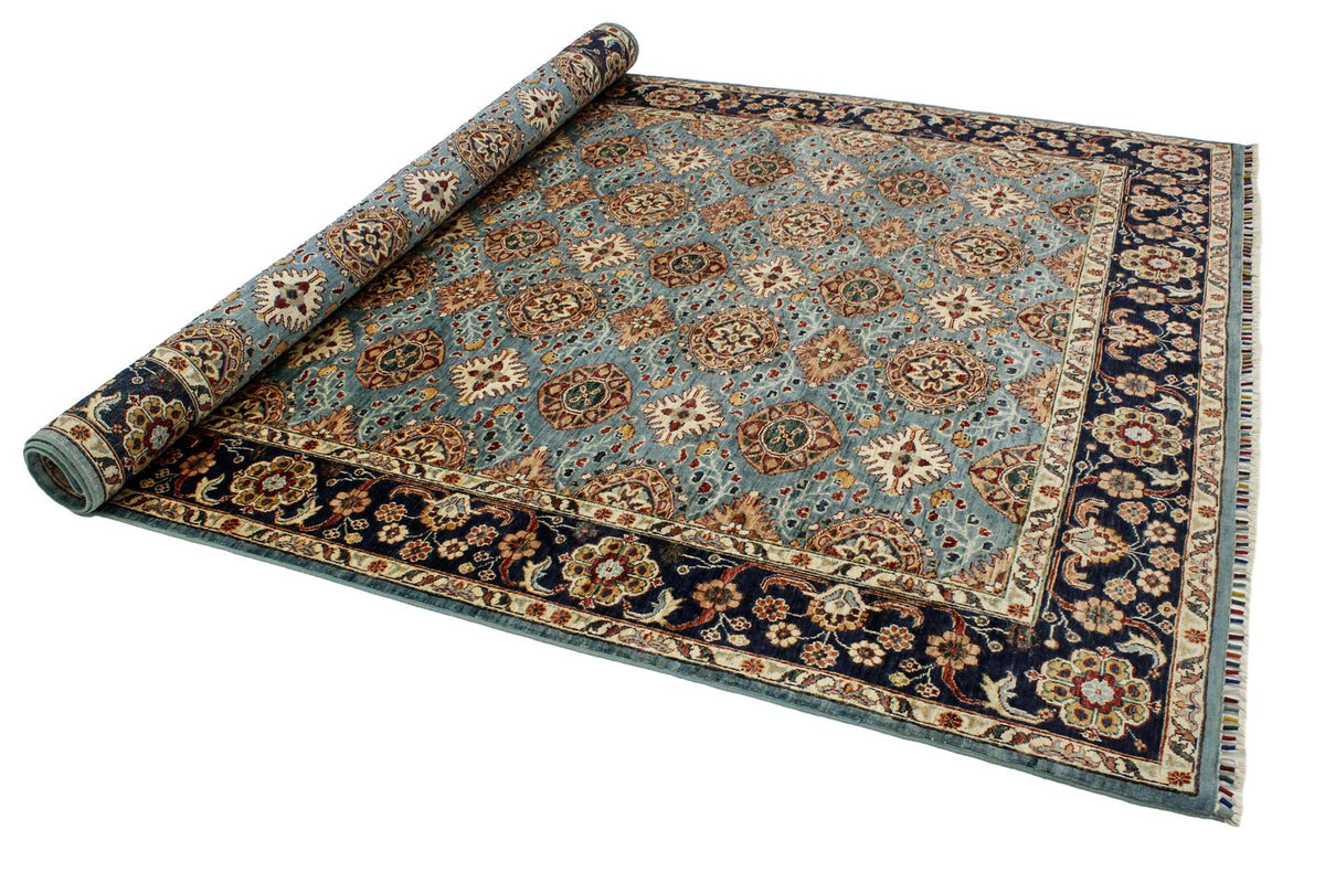 7x10 Blue and Navy Turkish Tribal Rug