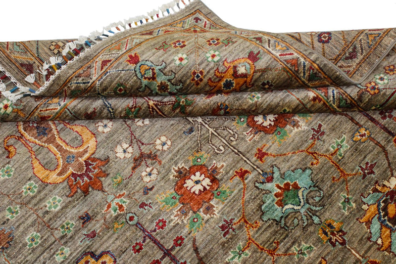 Vintage Handmade 6x8 Brown and Multicolor Anatolian Turkish Tribal Distressed Area Rug