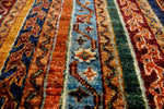 5x7 Multicolor and Red Turkish Tribal Rug
