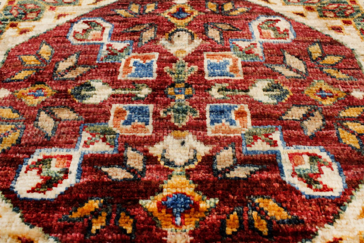6x9 Navy and Ivory Turkish Tribal Rug