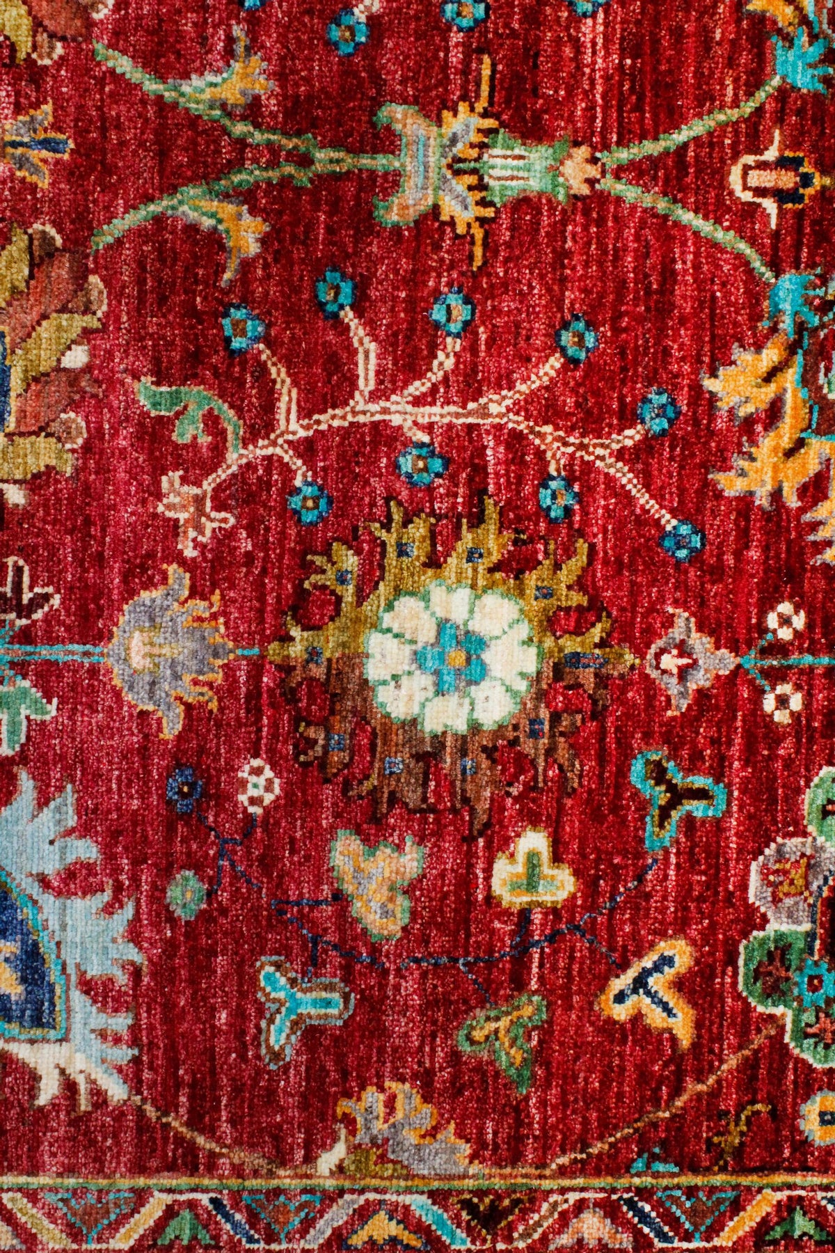 6x8 Red and Multicolor Turkish Tribal Rug