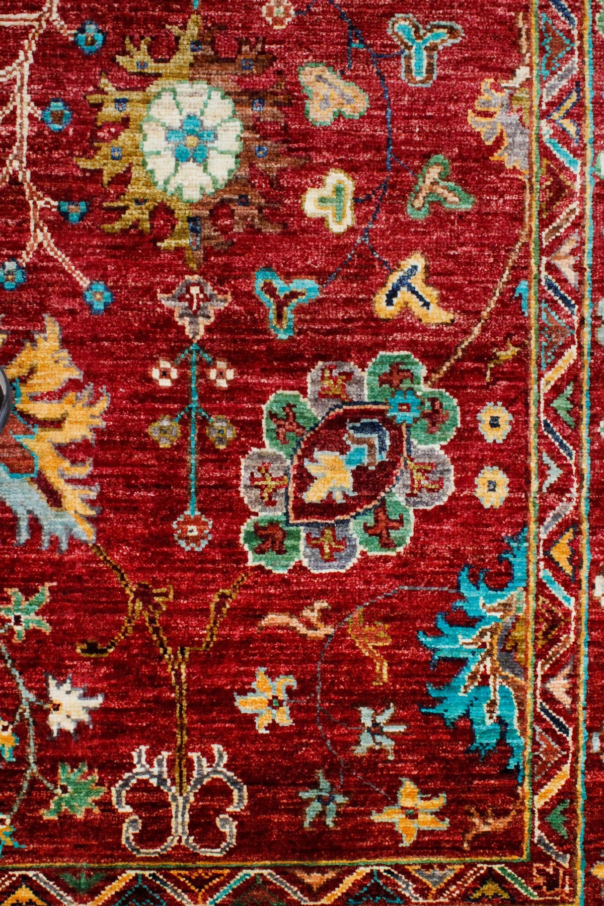 6x8 Red and Multicolor Turkish Tribal Rug