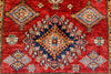 4x6 Red and Ivory Kazak Tribal Rug