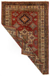 4x6 Red and Ivory Kazak Tribal Rug