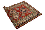 4x6 Red and Ivory Kazak Tribal Rug