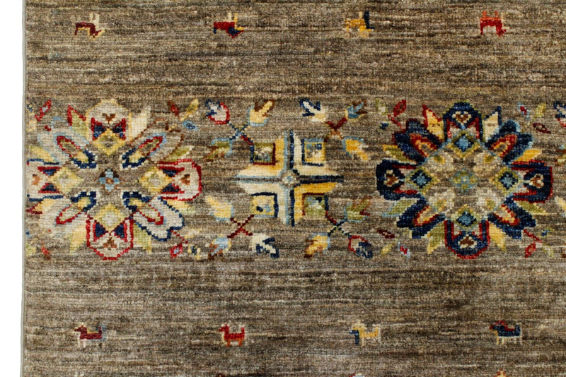 4x6 Gray and Multicolor Tribal Rug