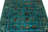 4x6 Turquoise and Multicolor Turkish Tribal Rug