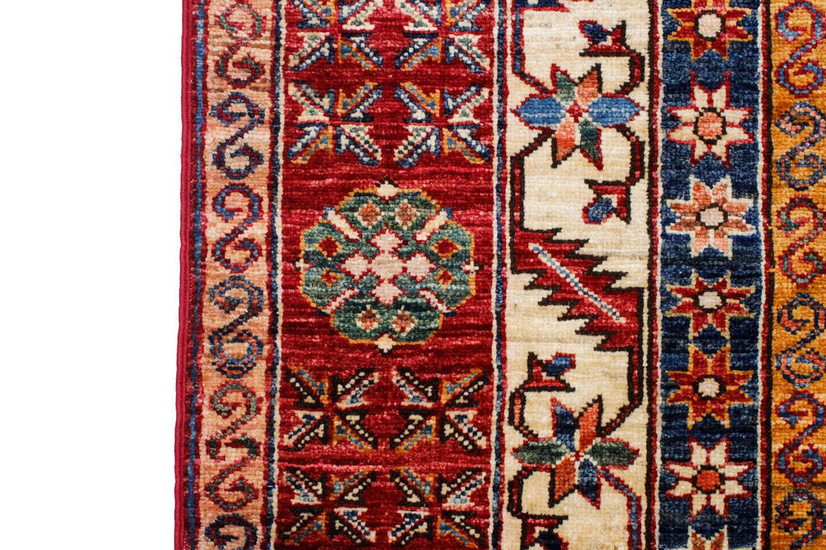 9x12 Brown and Red Kazak Tribal Rug