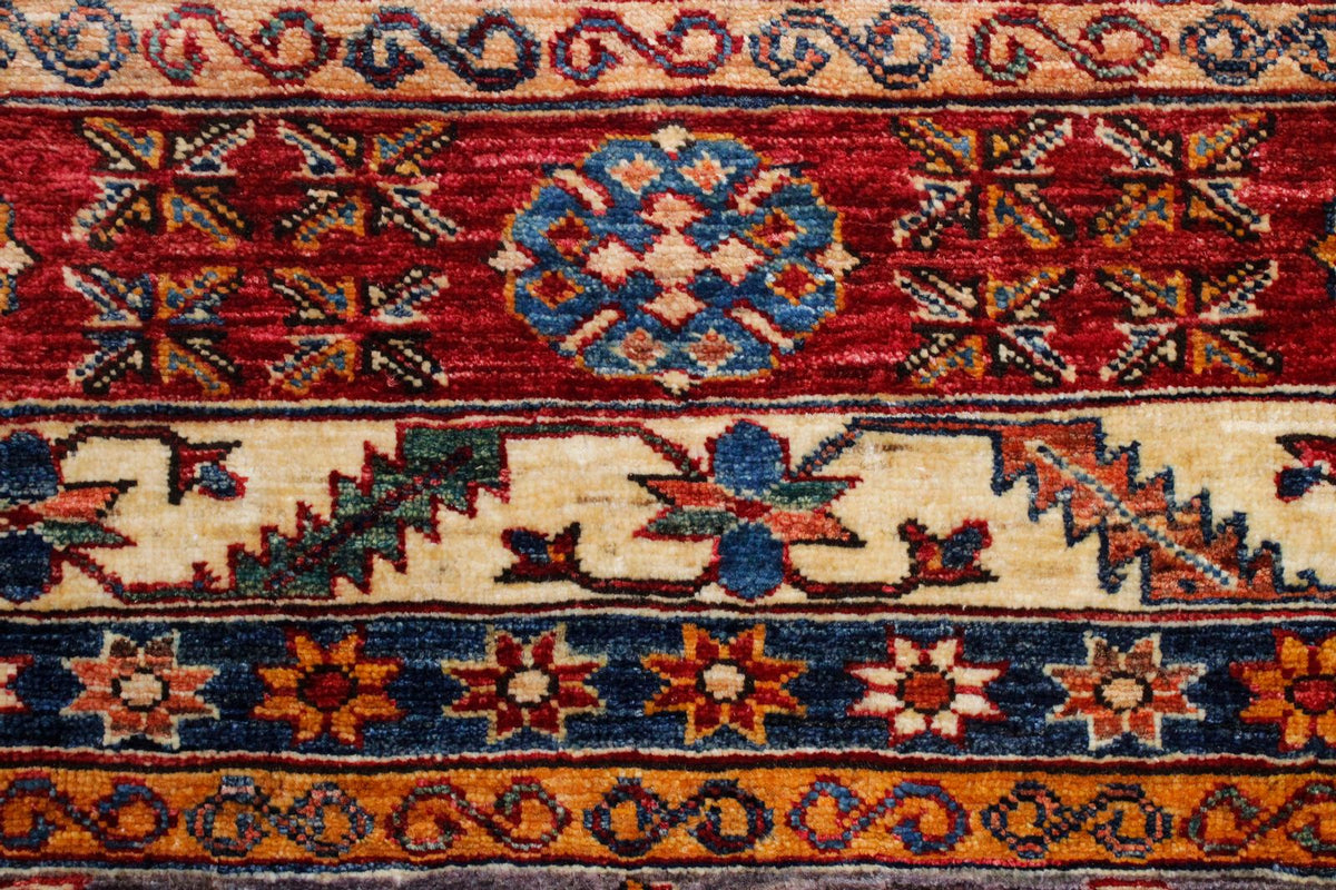 9x12 Brown and Red Kazak Tribal Rug