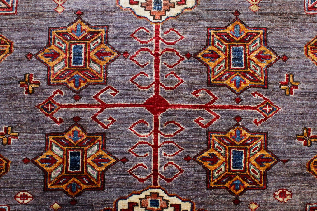 9x12 Brown and Red Kazak Tribal Rug