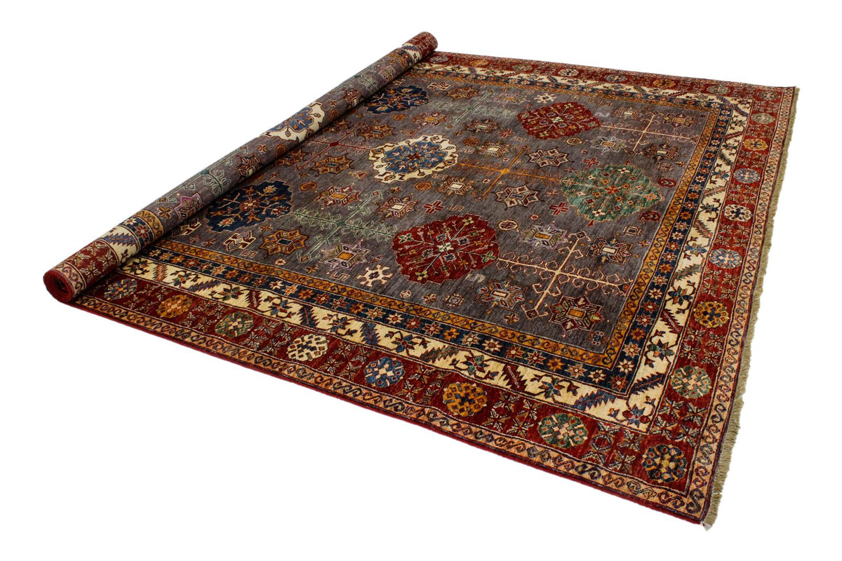 9x12 Brown and Red Kazak Tribal Rug